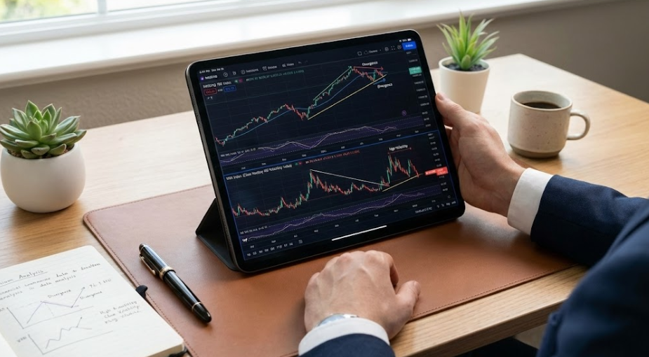 실시간 VXN 지수를 확인하며 리스크 관리하는 개인 투자자