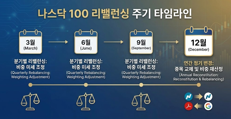 나스닥 100 리밸런싱 주기와 정기 변경 일정표