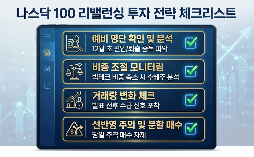 나스닥 100 리밸런싱 활용 투자 전략 체크리스트