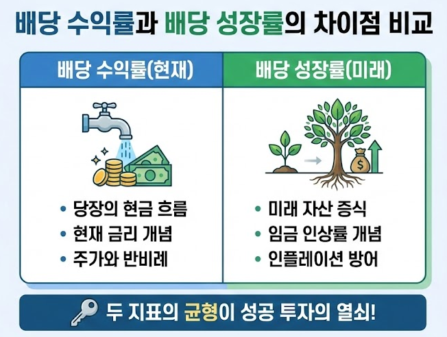 배당 수익률과 배당 성장률의 차이점