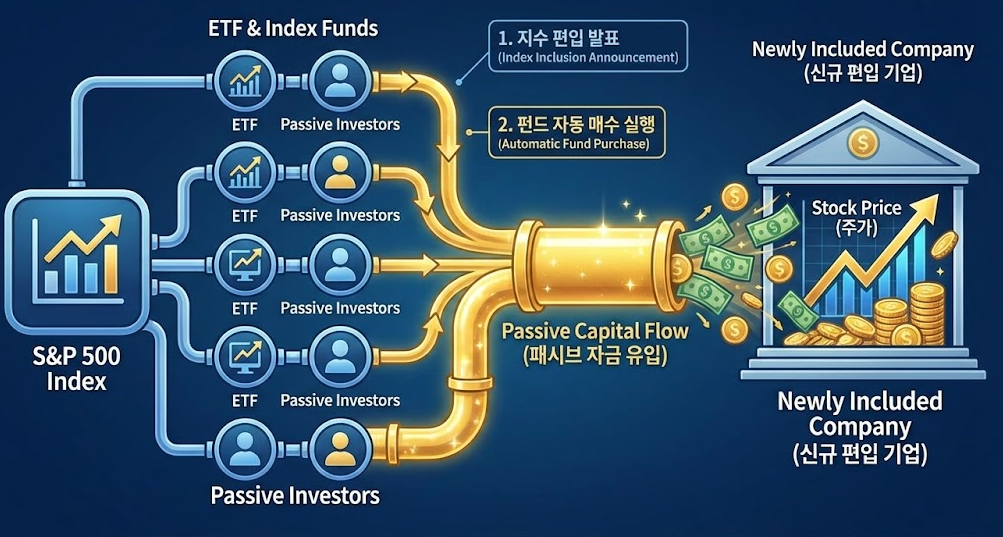 S&P 500 편입 발표 전후 주가 변동성 분석 차트