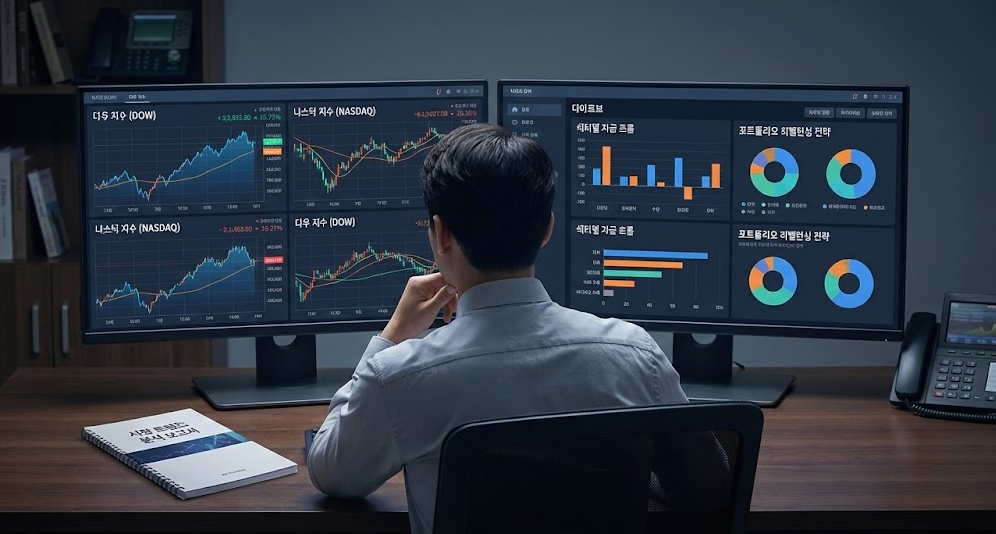 성공적인 투자를 위해 다우와 나스닥의 상관관계를 분석하고 전략을 세우는 스마트한 투자자